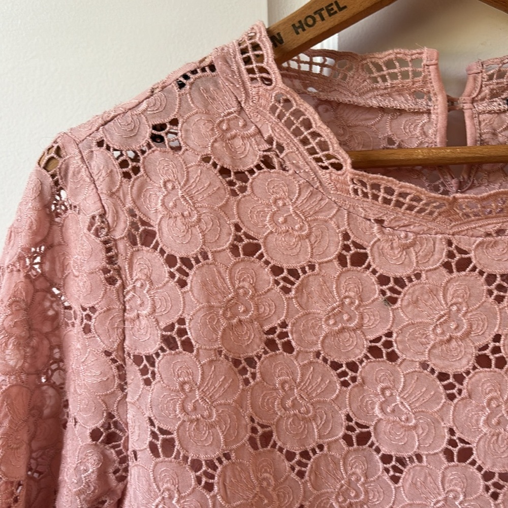 JCrew Collection Pink Lace Top size M